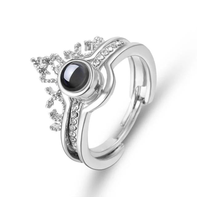 100 Languages I Love You Projection Crown Couple Ring - Image 2