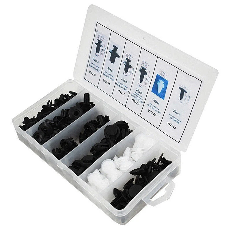 100pcs Auto Fastener Pin Rivet Bumper Car Clip Kit - Image 3