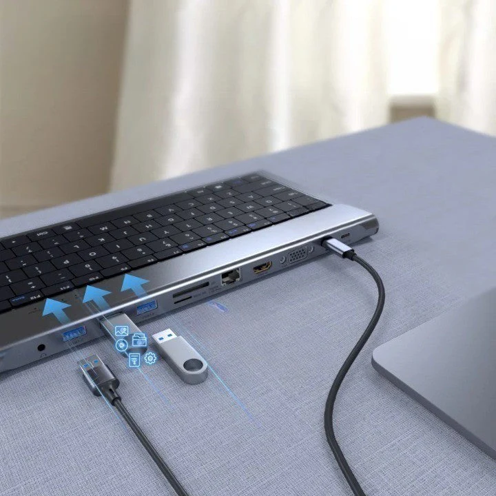10in1 Keyboard Multi USB Docking Station - Image 6