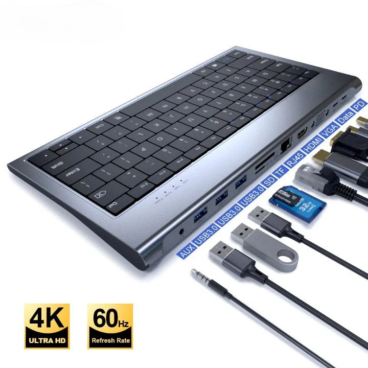 10in1 Keyboard Multi USB Docking Station - Image 8