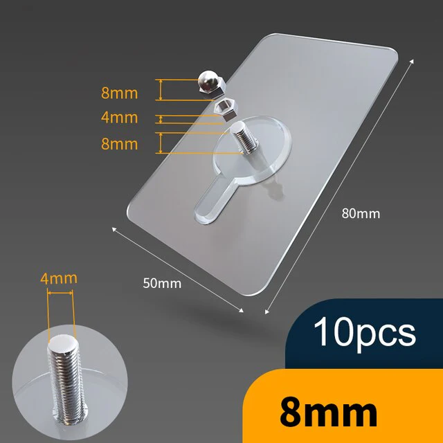 10pcs Heavy Duty Punch-Free Transparent Sticky Hanger - Image 18