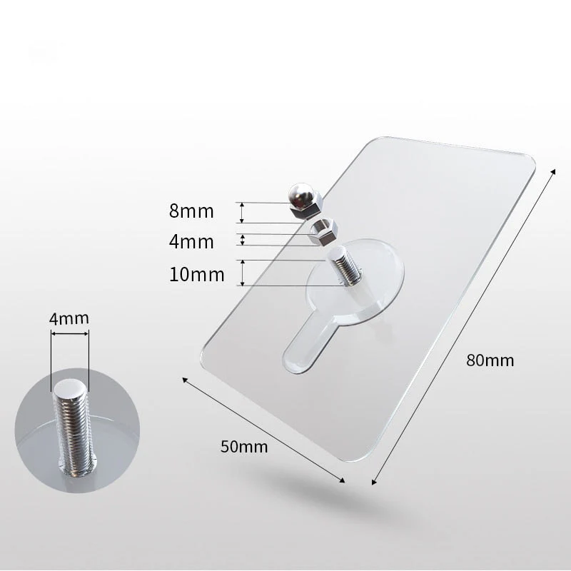 10pcs Heavy Duty Punch-Free Transparent Sticky Hanger - Image 9