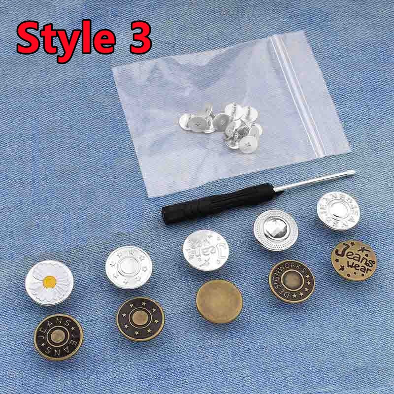 10Pcs Snap-On Seamless Metal Button Set - Image 11