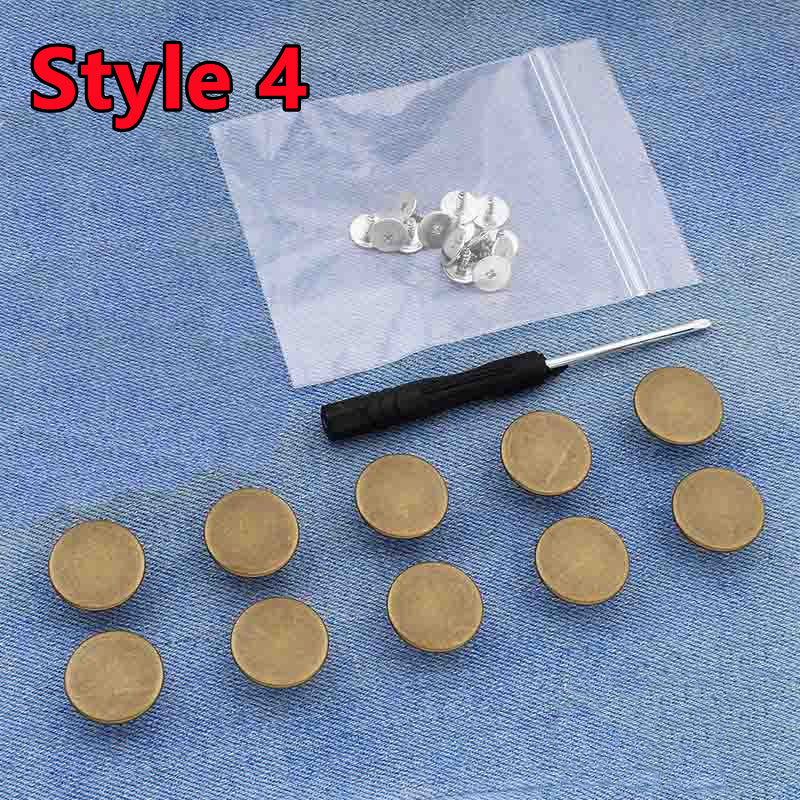 10Pcs Snap-On Seamless Metal Button Set - Image 12