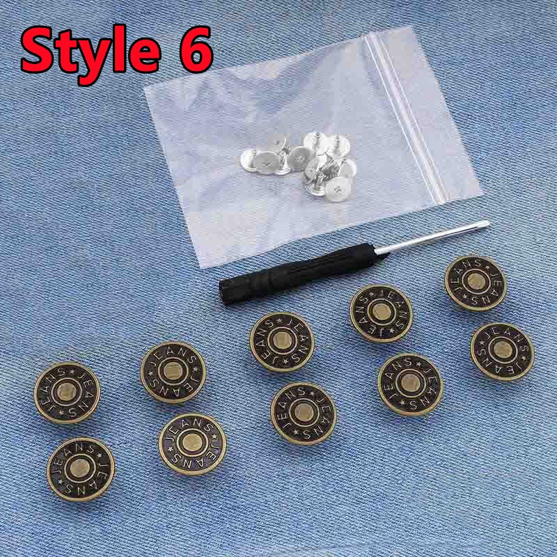 10Pcs Snap-On Seamless Metal Button Set - Image 14