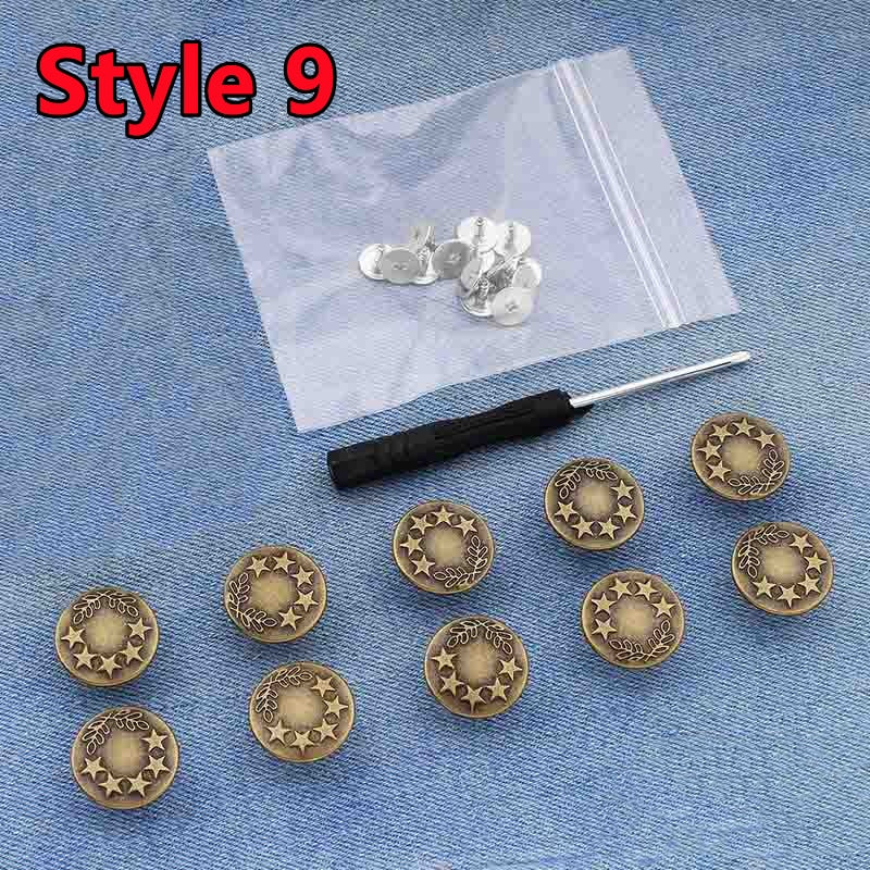 10Pcs Snap-On Seamless Metal Button Set - Image 17