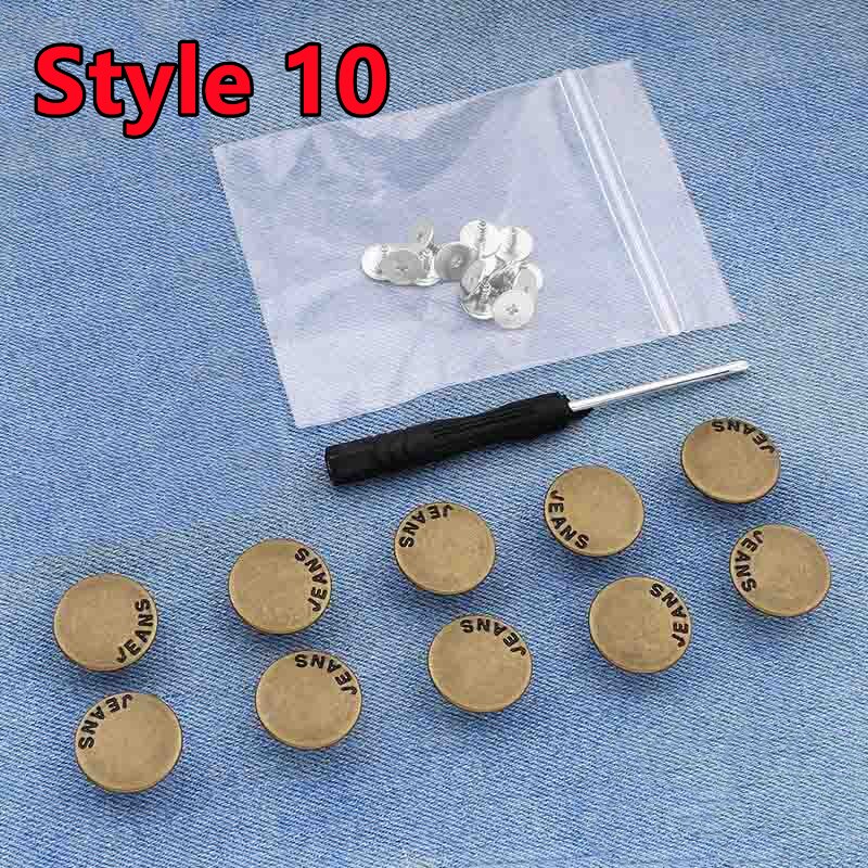 10Pcs Snap-On Seamless Metal Button Set - Image 18