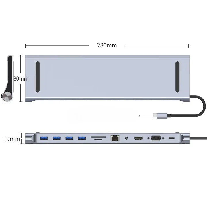 12in1 USB-C Multiport Connector Dock Station - Image 3