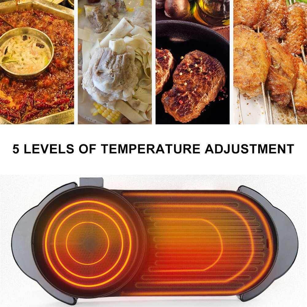 2 In 1 Hot Pot & Barbecue Non-Stick Electric Grill - Image 3