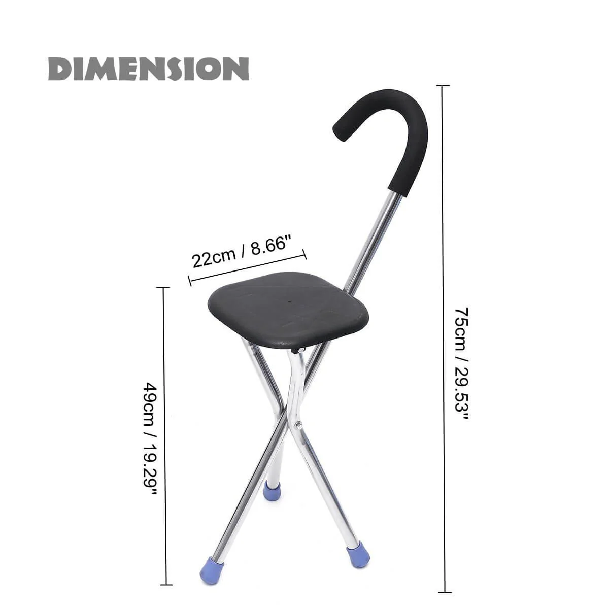 2 In 1 Portable Lightweight Walking Stick With Chair - Image 3