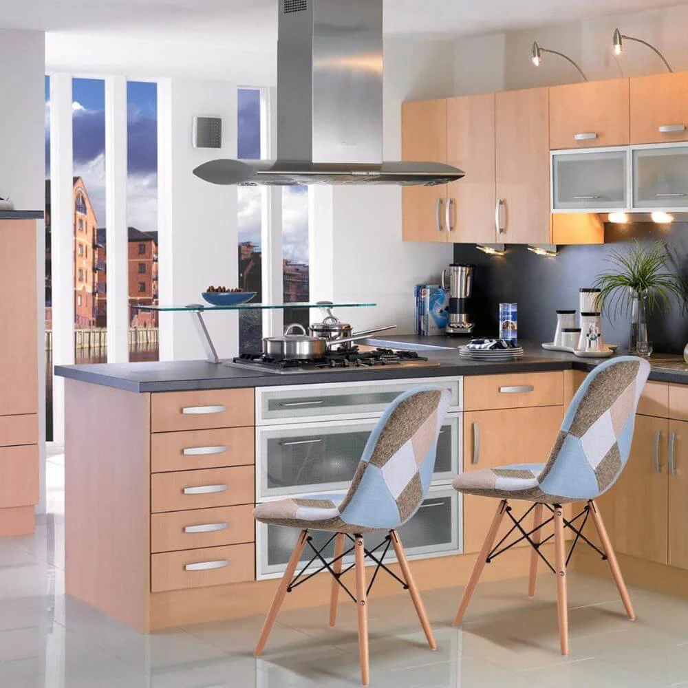 2 Pcs Modern Dining Armless Side Chair - Image 2