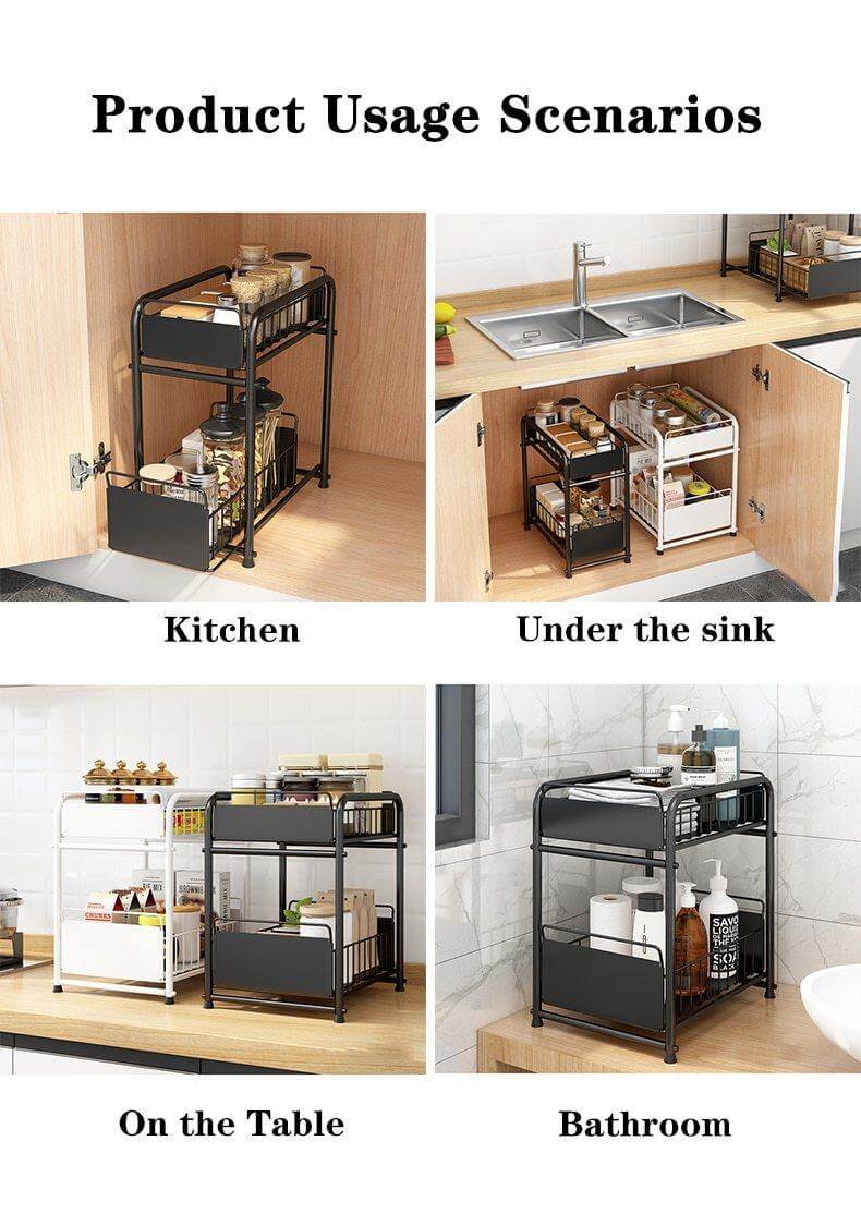 2-Tier Organizer with Sliding Kitchen Storage Drawers - Image 15