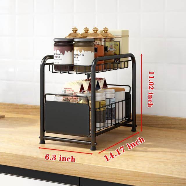 2-Tier Organizer with Sliding Kitchen Storage Drawers - Image 3
