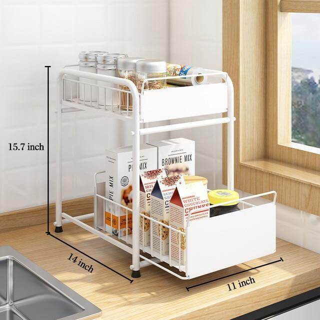 2-Tier Organizer with Sliding Kitchen Storage Drawers - Image 7