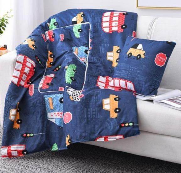 2In1 Colorful Cartoon Pillow Blanket - Image 23