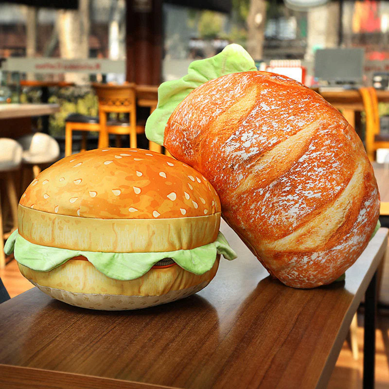 2in1 Comfy Hamburger Pillow Seat Cushion - Image 2