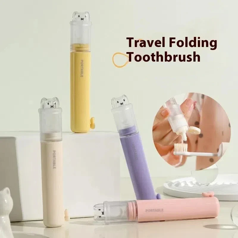 2in1 Cute Bear Travel Kids Toothbrush Set - Image 3