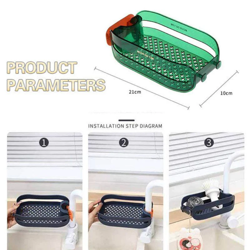2in1 Sponge Holder Sink Organizer Rack - Image 4
