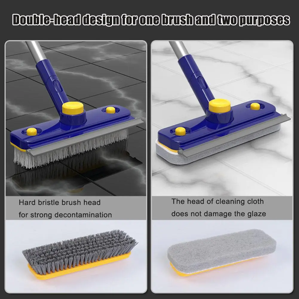 2in1 V-Shaped Long Handle Floor Scrub Edge Cleaner Brush - Image 5