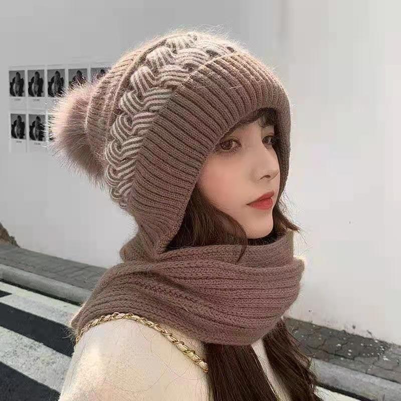 2in1 Wool Winter Scarf Hat - Image 9