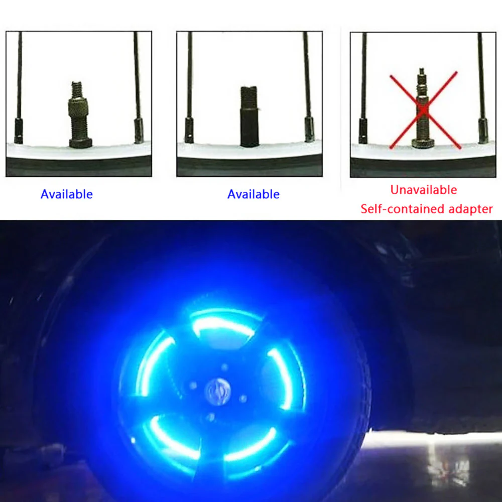 2pcs Car Bike Tire Valve Cap Lights - Image 3