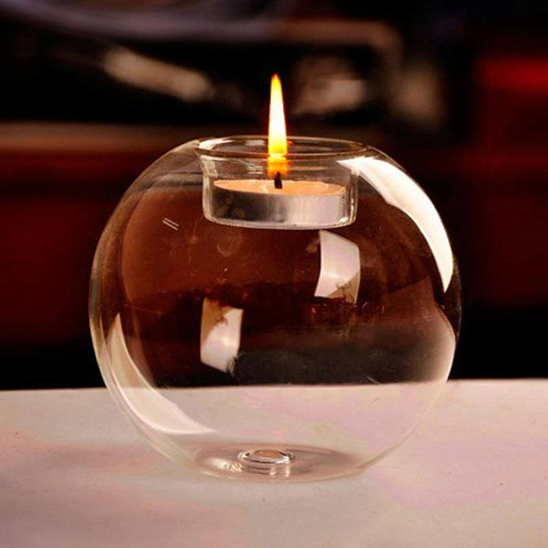 2pcs Crystal Glass Simple Candle Holder - Image 2