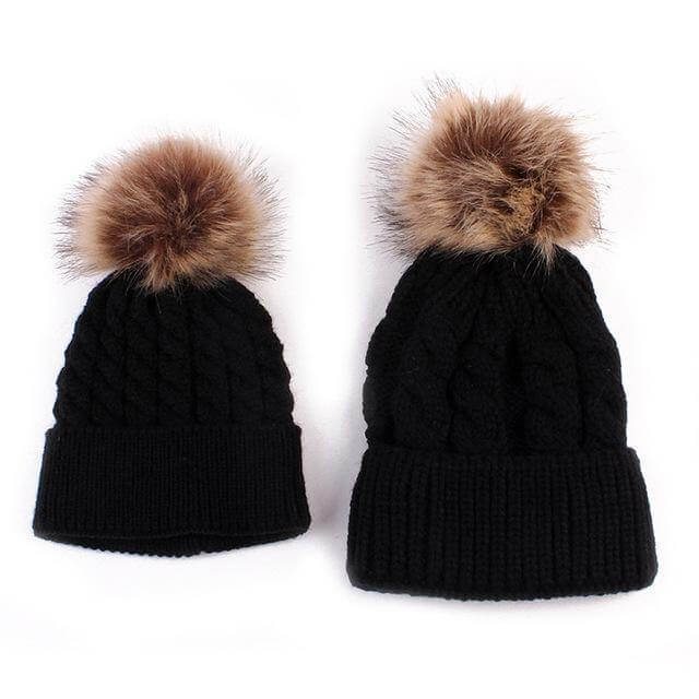 2PCS New Fashion Mommy and Me Winter Warm Hats - Image 3