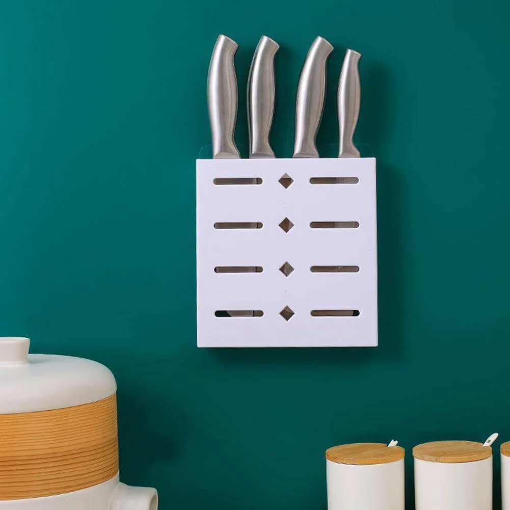 2PCS Square Pastel Mavi Wall-Mounted Knife Organizer - Image 15