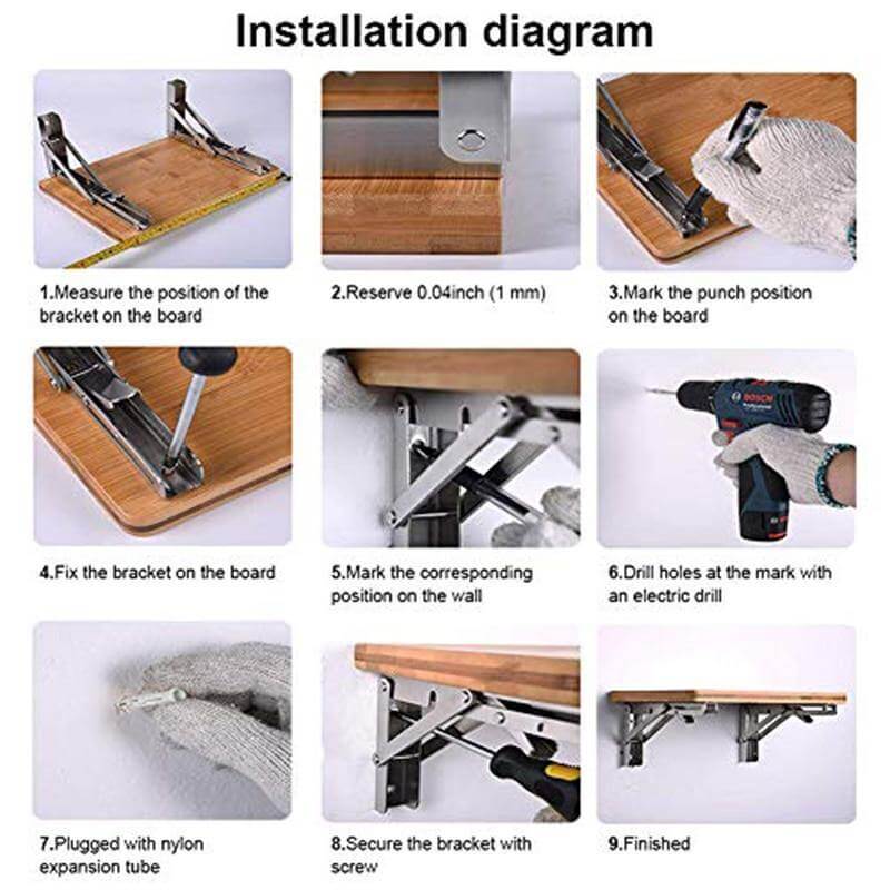 2PCS Triangle Folding Wall Mounted Shelf - Image 12