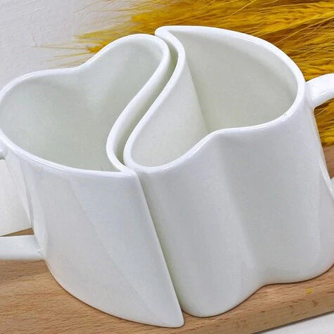 2pcs Valentines day Heart Shape Couple Mug - Image 4