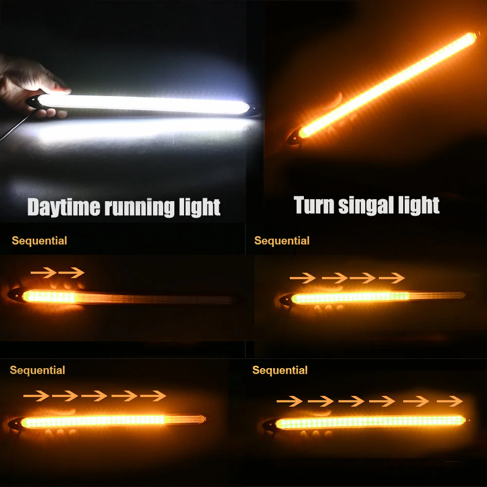 2Pcs Waterproof Car Turn Signal LED Light Strip - Image 3