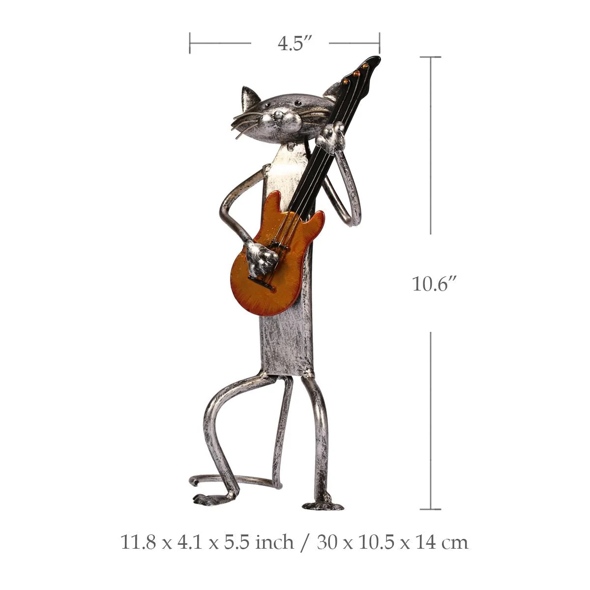 3 Mini Musician Cats Modern Sculpture - Image 10