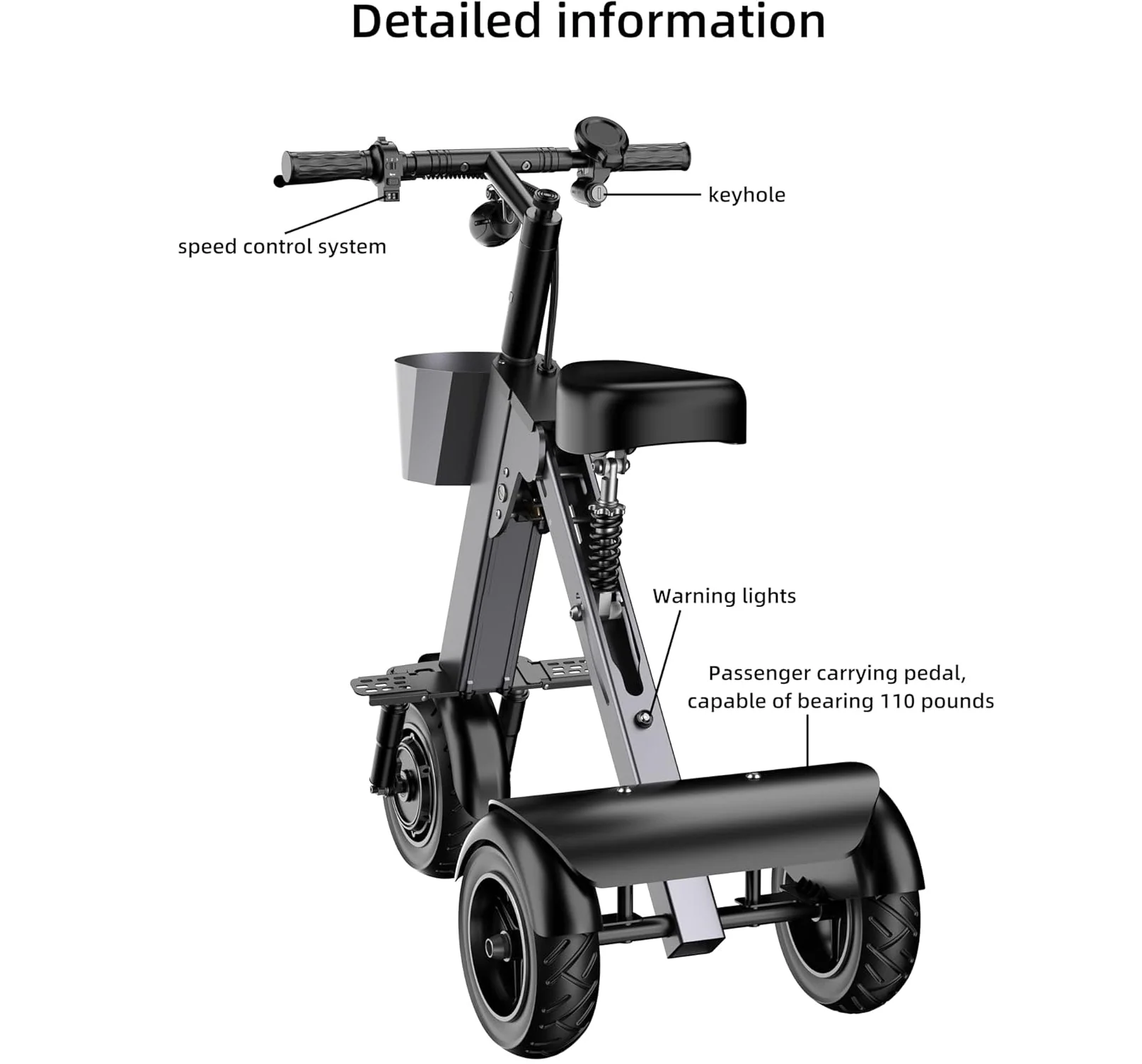 3-Wheel Balanced Foldable Electric Scooter - Image 6