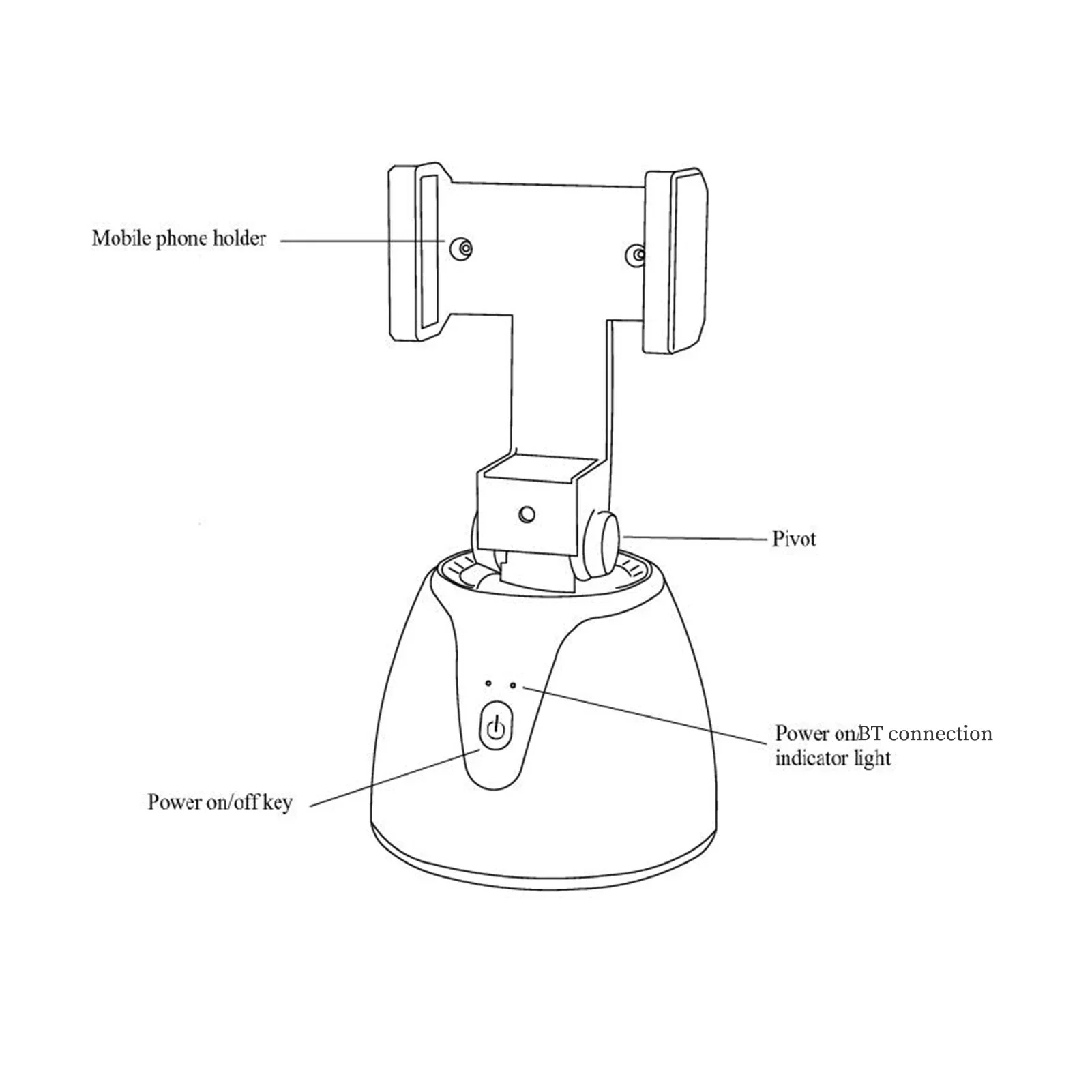 360 Auto Face Tracking Rotating Wireless Bluetooth Phone Holder - Image 7