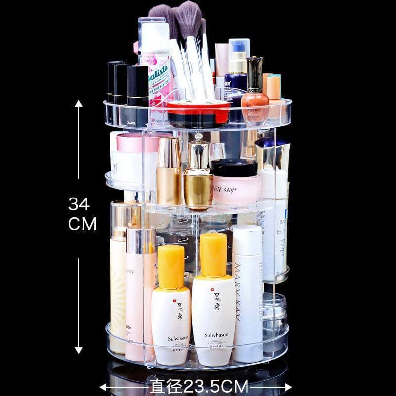 360 Degree Rotation Cosmetic MakeUp Cologne Organizer Box - Image 10