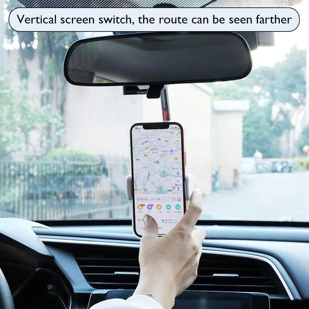 360 Rotatable Rear-View Mirror Phone Holder - Image 5