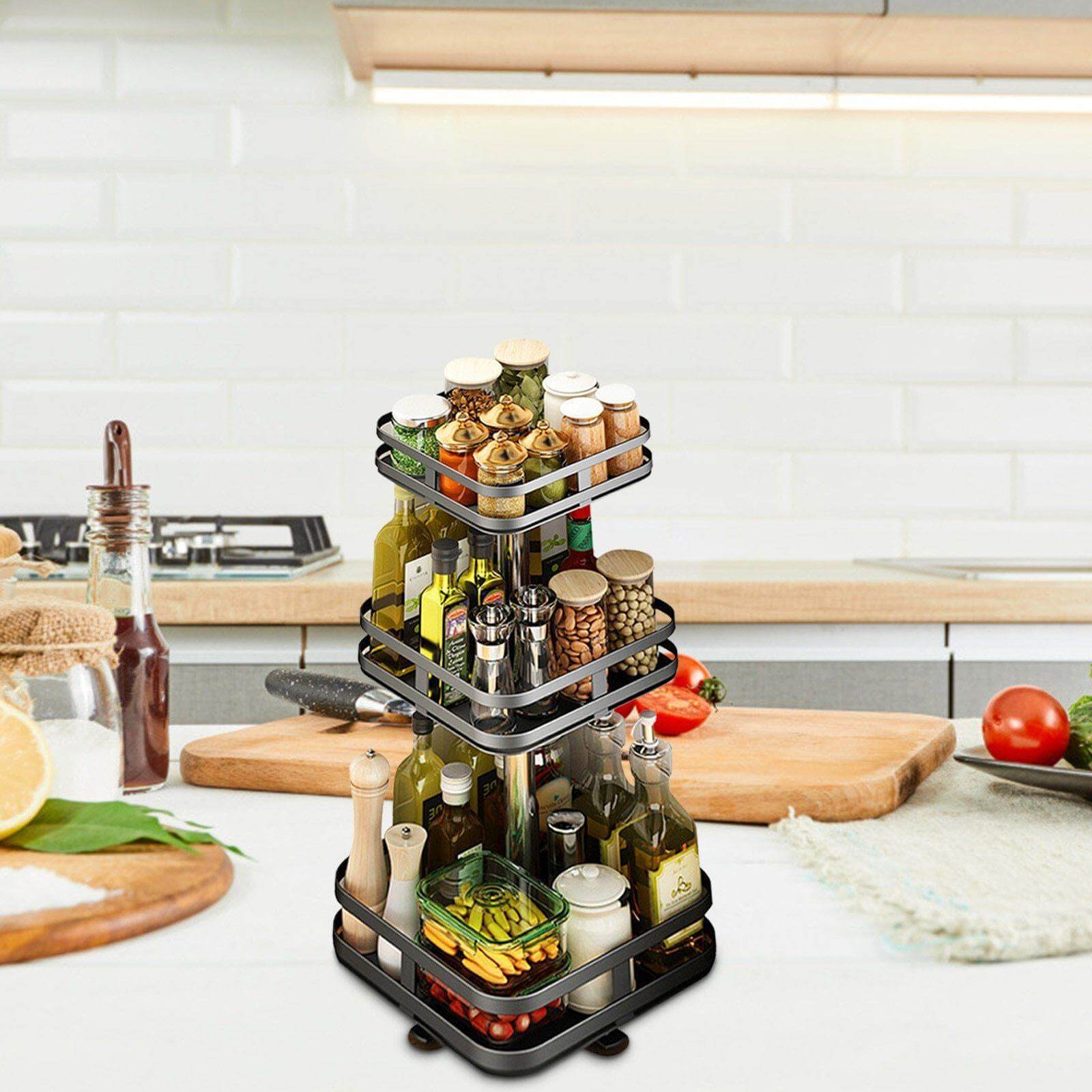 360 Rotating Kitchen Spice Storage Rack - Image 11