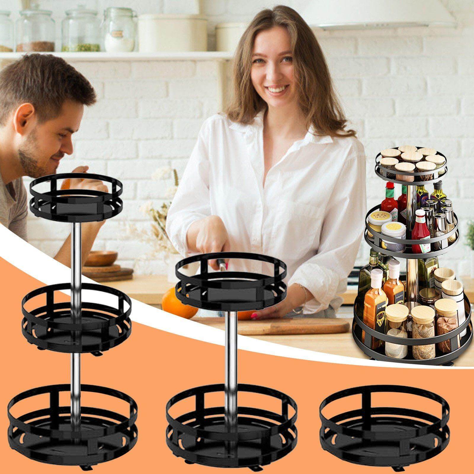360 Rotating Kitchen Spice Storage Rack - Image 5