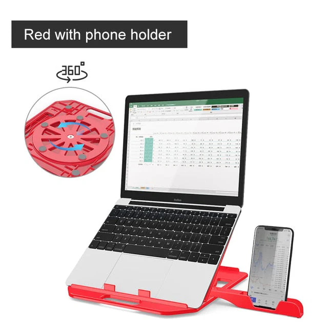 360 Rotating Laptop Stand with Phone Holder - Image 7