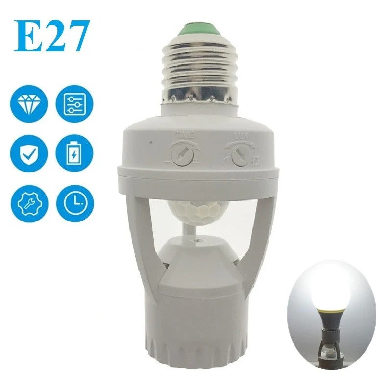 360 Rotating Motion Sensor Socket Switch Led Bulb Base - Image 3