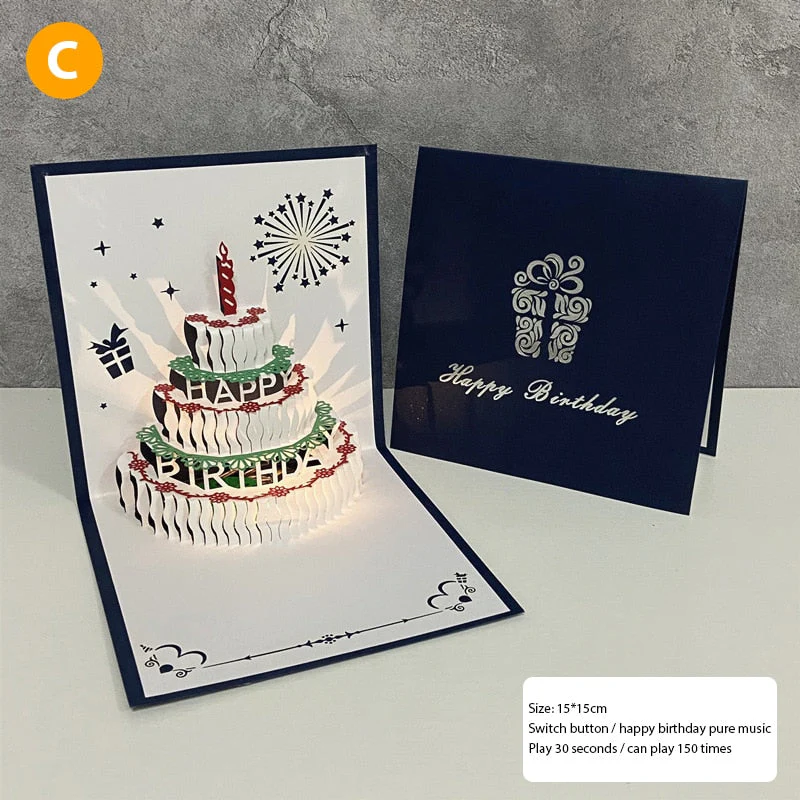 3D Birthday Music Happy Cake Cards - Image 4
