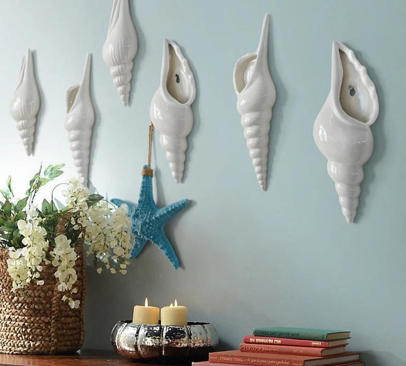 3D Conch Mural Flower Vase - Image 2