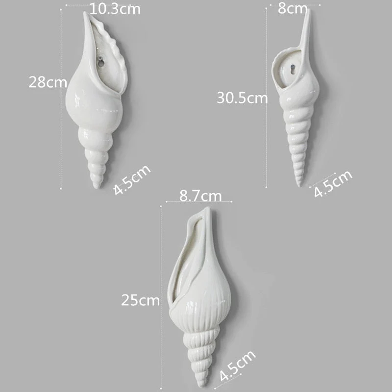 3D Conch Mural Flower Vase - Image 3