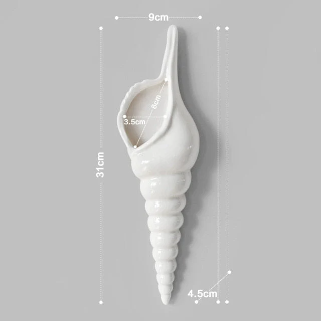 3D Conch Mural Flower Vase - Image 4