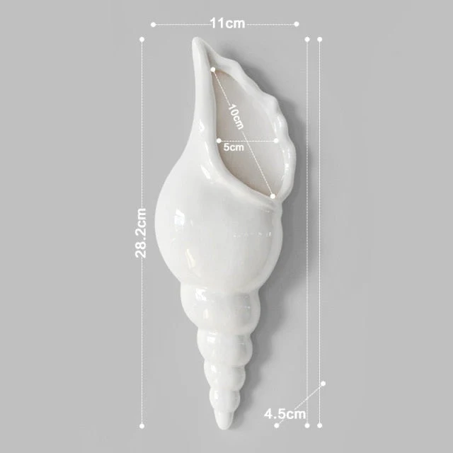 3D Conch Mural Flower Vase - Image 5