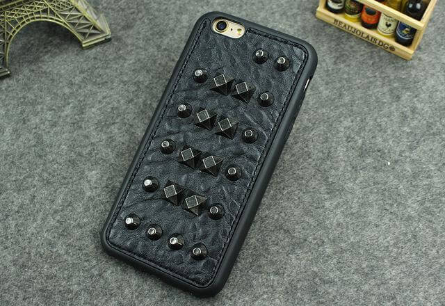 3D Cool Studs Rivet Punk Skull Design Silicone Case For iPhone Models - Image 4