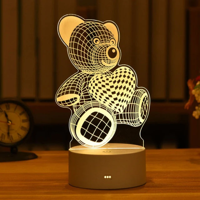 3D Creative Animals Bedside LED Night Lamp - Image 2