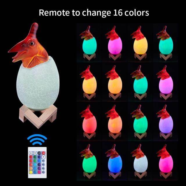 3D Dinosaur Egg Remote Control Colorful Bedside Light - Image 13