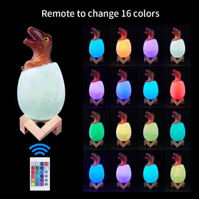 3D Dinosaur Egg Remote Control Colorful Bedside Light - Image 14