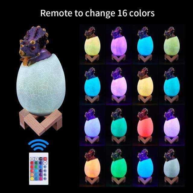 3D Dinosaur Egg Remote Control Colorful Bedside Light - Image 15